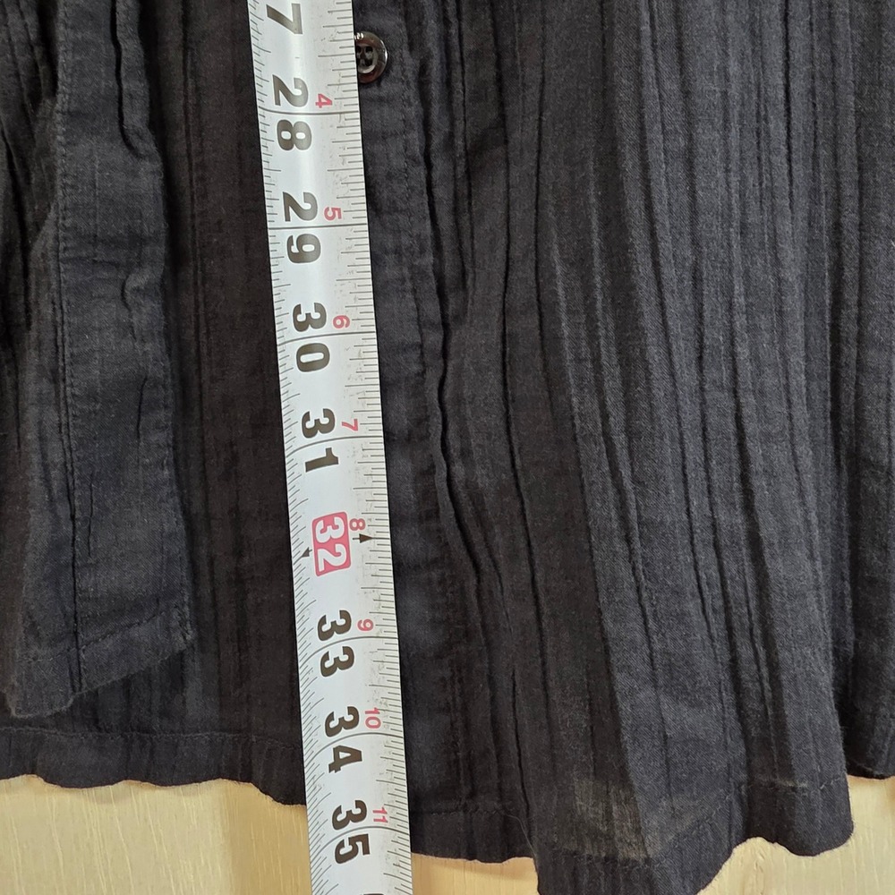 Lauren Ralph Lauren Black Cotton Gauze Roll Tab Beach Cover Up Shirt Medium - Picture 6 of 15